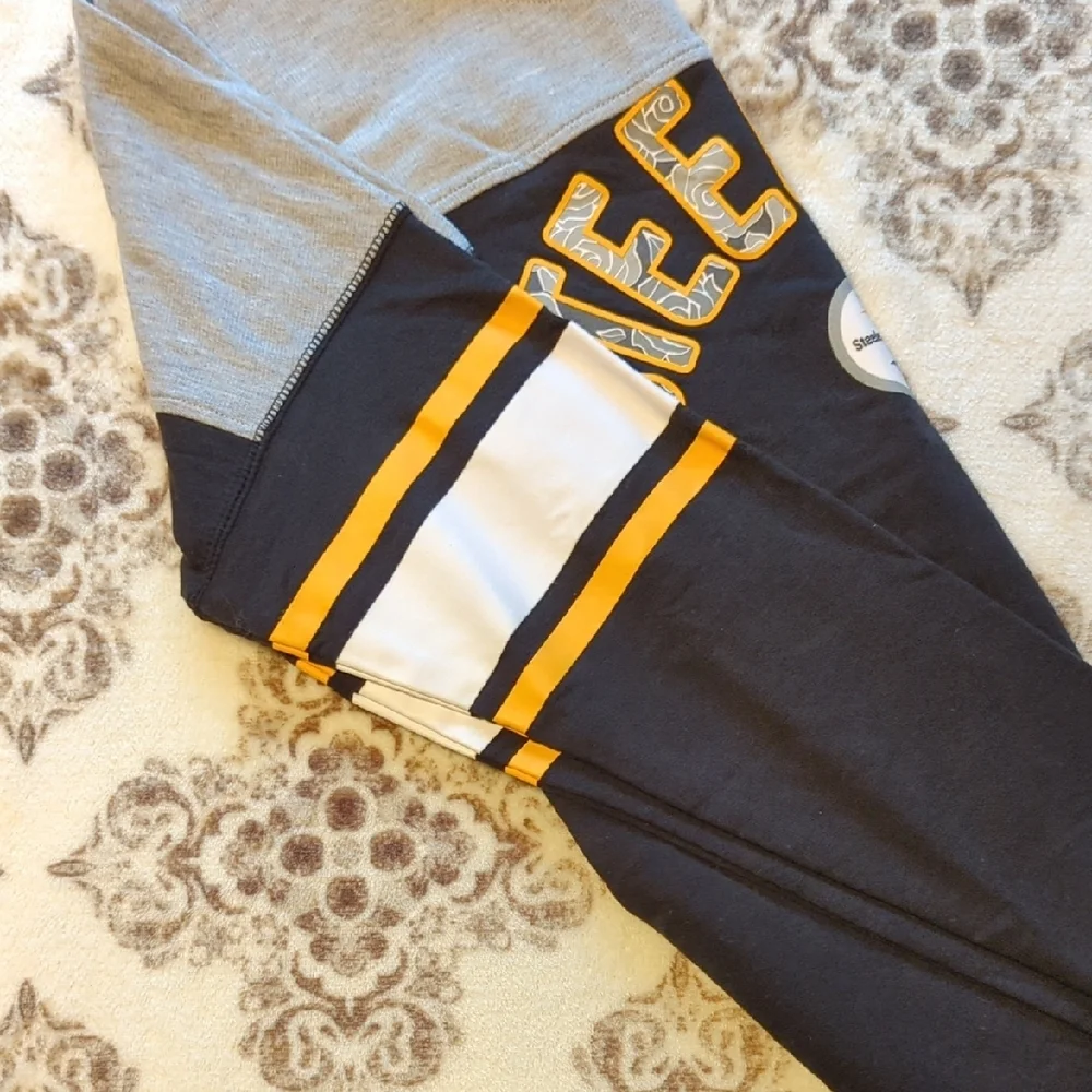 NFL Steelers Black and Gray Long Sleeve Tee with Bold Design - Picture 5 of 6